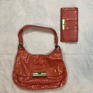 Coach  Coral purse and wallet set